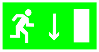 E09 указатель двери эвакуационного выхода (правосторонний) (пленка, 300х150 мм) - Знаки безопасности - Эвакуационные знаки - магазин "Охрана труда и Техника безопасности"